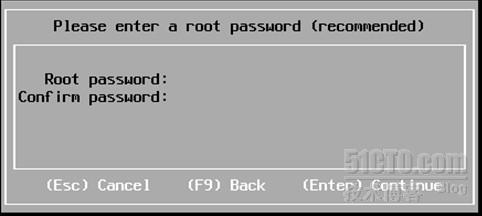 输入root管理密码。重复输入两次相同的密码后确认
