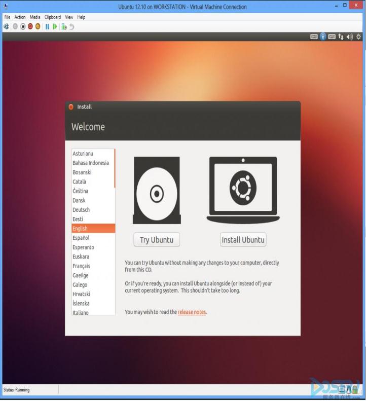 在Windows 8 Hyper-V下安装Ubuntu - 启动
