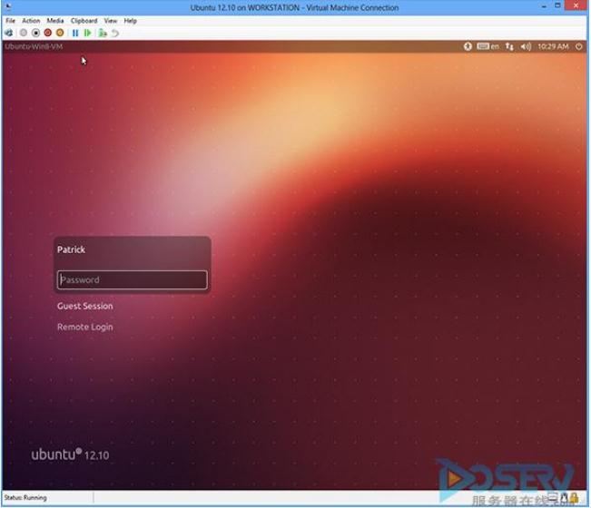 在Windows 8 Hyper-V下安装Ubuntu - 运行