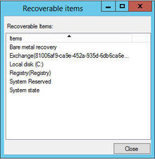 图1. 在Windows Server 2012还原操作中查看可恢复项目以验证备份了什么